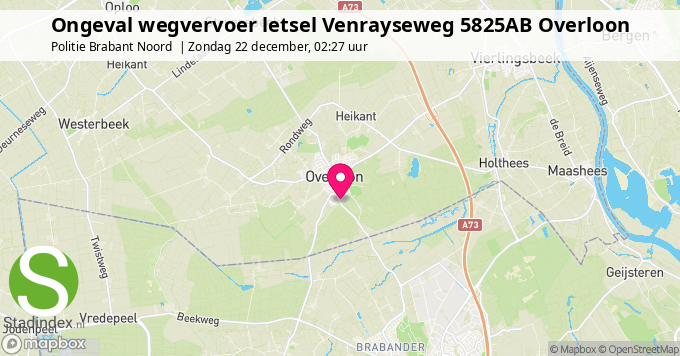 Ongeval wegvervoer letsel Venrayseweg 5825AB Overloon