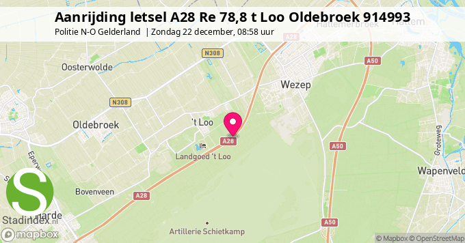 Aanrijding letsel A28 Re 78,8 t Loo Oldebroek 914993