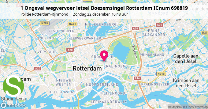 1 Ongeval wegvervoer letsel Boezemsingel Rotterdam ICnum 698819