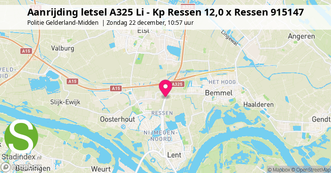 Aanrijding letsel A325 Li - Kp Ressen 12,0 x Ressen 915147