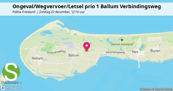 Ongeval/Wegvervoer/Letsel prio 1 Ballum Verbindingsweg