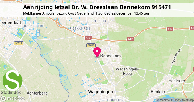 Aanrijding letsel Dr. W. Dreeslaan Bennekom 915471