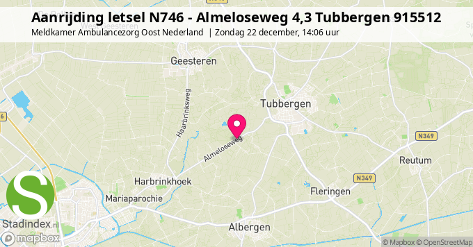 Aanrijding letsel N746 - Almeloseweg 4,3 Tubbergen 915512