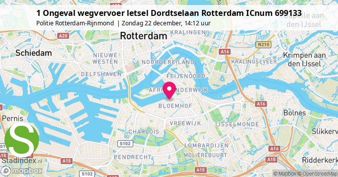 1 Ongeval wegvervoer letsel Dordtselaan Rotterdam ICnum 699133