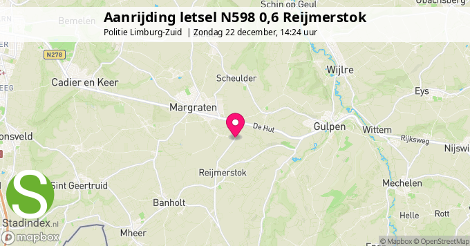 Aanrijding letsel N598 0,6 Reijmerstok