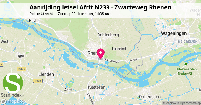 Aanrijding letsel Afrit N233 - Zwarteweg Rhenen