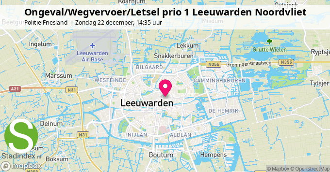 Ongeval/Wegvervoer/Letsel prio 1 Leeuwarden Noordvliet