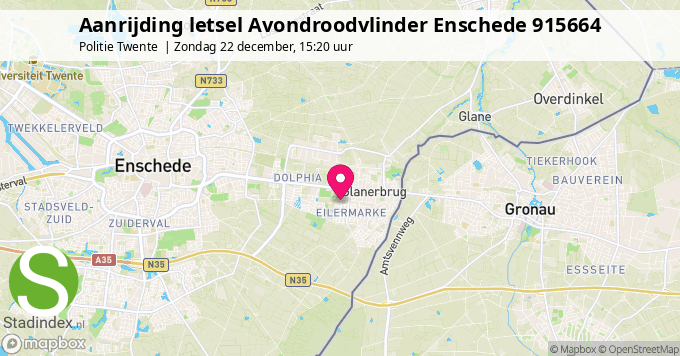 Aanrijding letsel Avondroodvlinder Enschede 915664