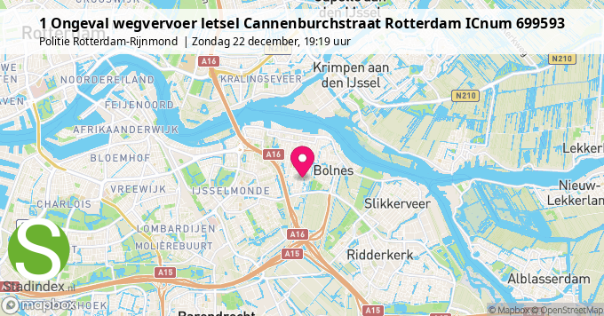 1 Ongeval wegvervoer letsel Cannenburchstraat Rotterdam ICnum 699593