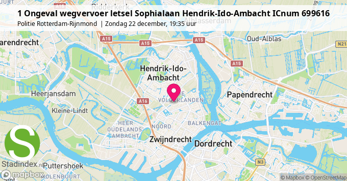 1 Ongeval wegvervoer letsel Sophialaan Hendrik-Ido-Ambacht ICnum 699616