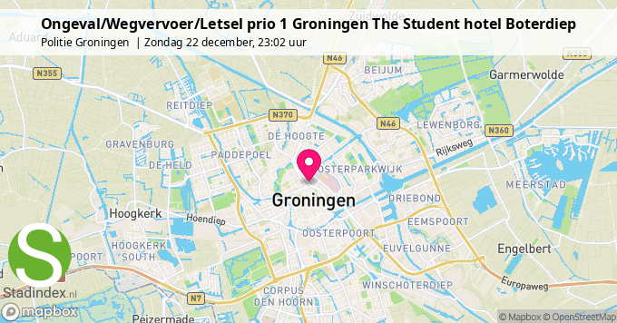 Ongeval/Wegvervoer/Letsel prio 1 Groningen The Student hotel Boterdiep