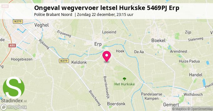 Ongeval wegvervoer letsel Hurkske 5469PJ Erp