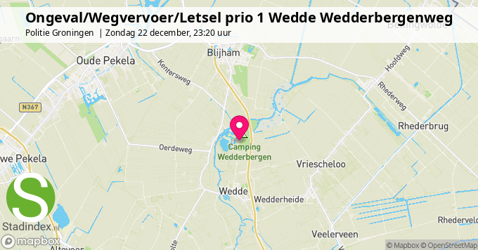 Ongeval/Wegvervoer/Letsel prio 1 Wedde Wedderbergenweg