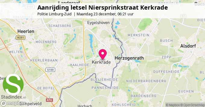 Aanrijding letsel Niersprinkstraat Kerkrade