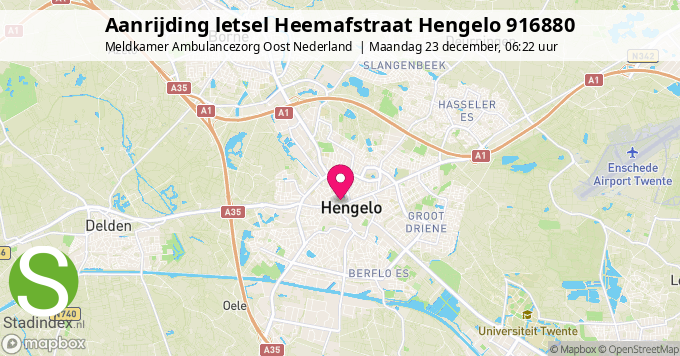 Aanrijding letsel Heemafstraat Hengelo 916880