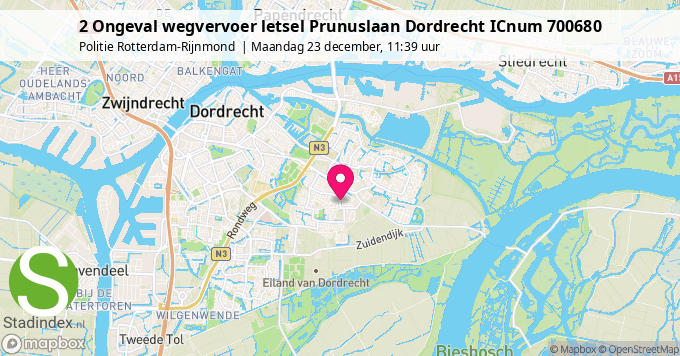 2 Ongeval wegvervoer letsel Prunuslaan Dordrecht ICnum 700680