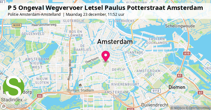 P 5 Ongeval Wegvervoer Letsel Paulus Potterstraat Amsterdam