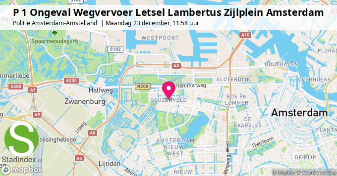 P 1 Ongeval Wegvervoer Letsel Lambertus Zijlplein Amsterdam