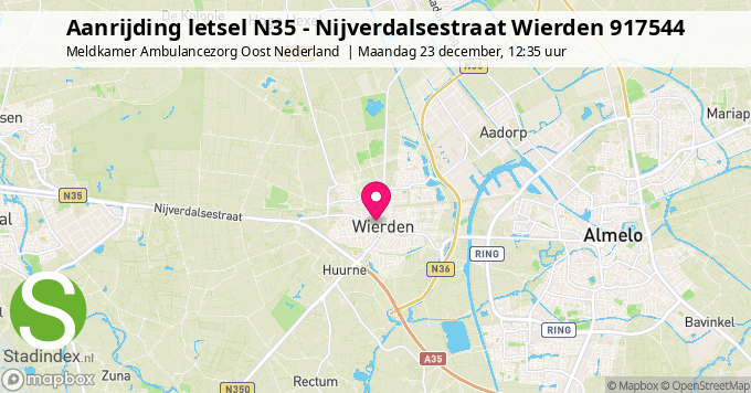 Aanrijding letsel N35 - Nijverdalsestraat Wierden 917544