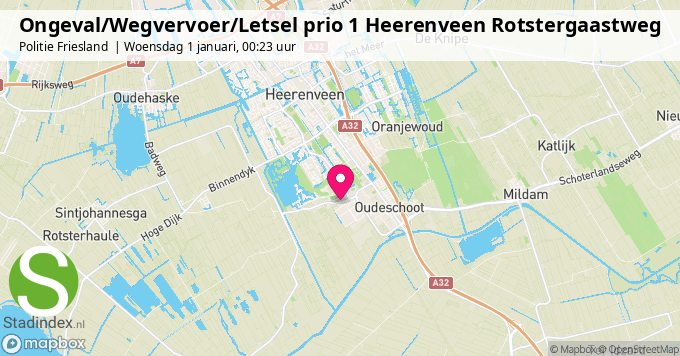 Ongeval/Wegvervoer/Letsel prio 1 Heerenveen Rotstergaastweg