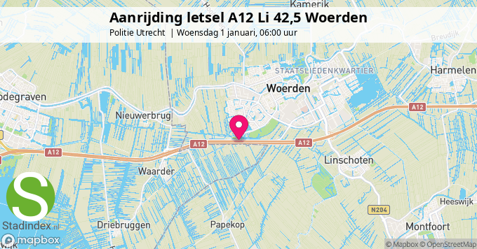 Aanrijding letsel A12 Li 42,5 Woerden