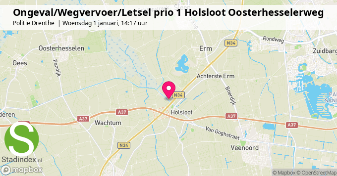 Ongeval/Wegvervoer/Letsel prio 1 Holsloot Oosterhesselerweg