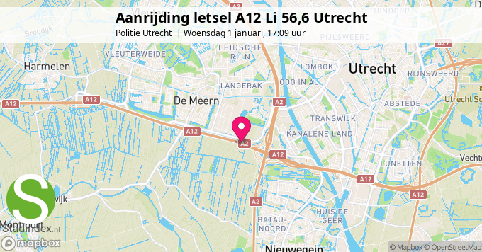 Aanrijding letsel A12 Li 56,6 Utrecht