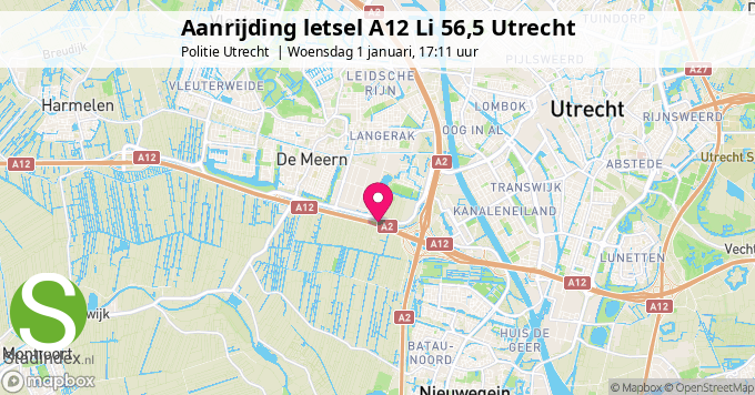 Aanrijding letsel A12 Li 56,5 Utrecht