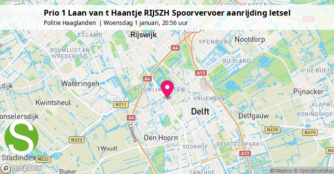 Prio 1 Laan van t Haantje RIJSZH Spoorvervoer aanrijding letsel