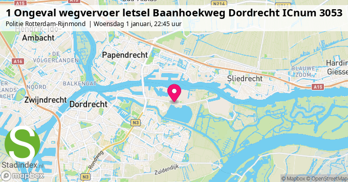 1 Ongeval wegvervoer letsel Baanhoekweg Dordrecht ICnum 3053