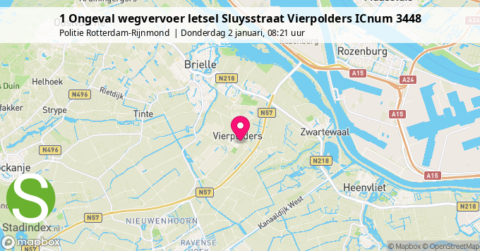 1 Ongeval wegvervoer letsel Sluysstraat Vierpolders ICnum 3448