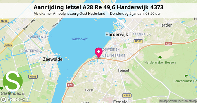 Aanrijding letsel A28 Re 49,6 Harderwijk 4373