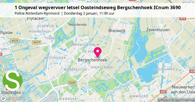 1 Ongeval wegvervoer letsel Oosteindseweg Bergschenhoek ICnum 3690