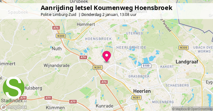 Aanrijding letsel Koumenweg Hoensbroek