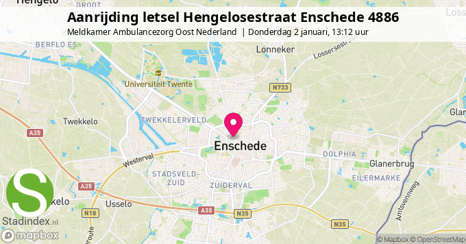 Aanrijding letsel Hengelosestraat Enschede 4886