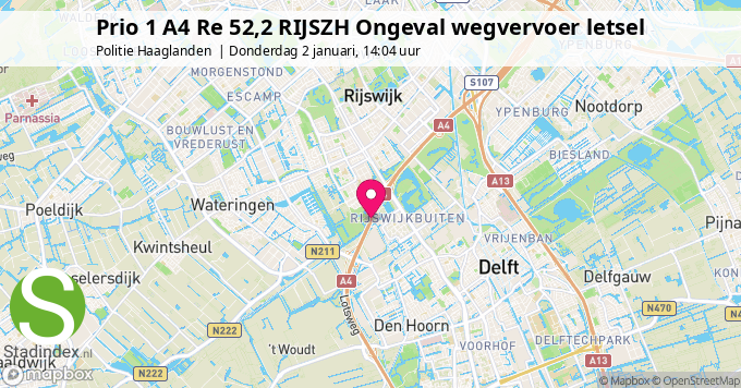 Prio 1 A4 Re 52,2 RIJSZH Ongeval wegvervoer letsel