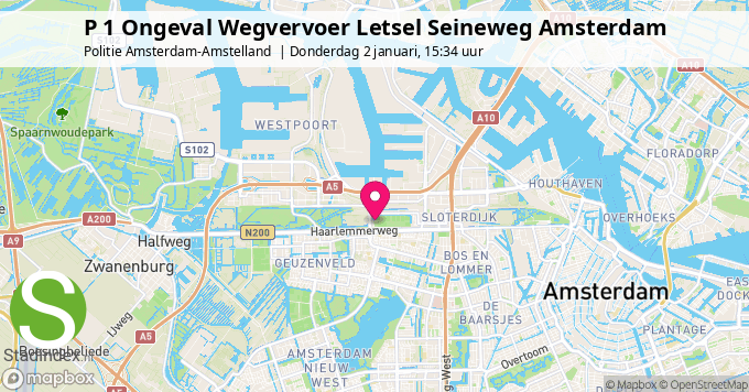 P 1 Ongeval Wegvervoer Letsel Seineweg Amsterdam