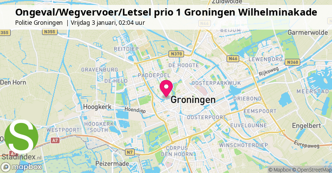 Ongeval/Wegvervoer/Letsel prio 1 Groningen Wilhelminakade