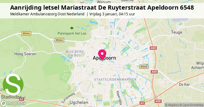 Aanrijding letsel Mariastraat De Ruyterstraat Apeldoorn 6548