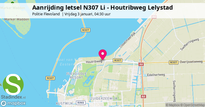 Aanrijding letsel N307 Li - Houtribweg Lelystad