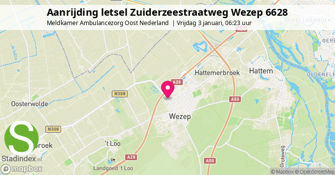 Aanrijding letsel Zuiderzeestraatweg Wezep 6628