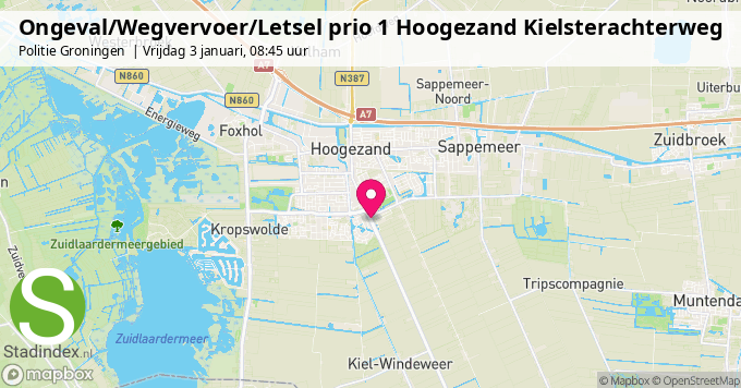 Ongeval/Wegvervoer/Letsel prio 1 Hoogezand Kielsterachterweg