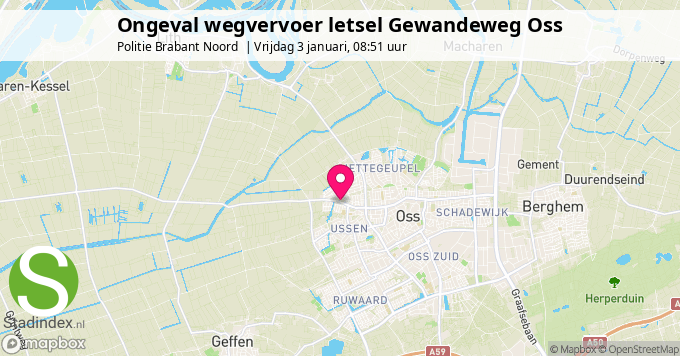 Ongeval wegvervoer letsel Gewandeweg Oss