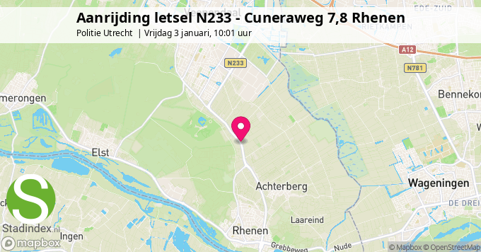 Aanrijding letsel N233 - Cuneraweg 7,8 Rhenen