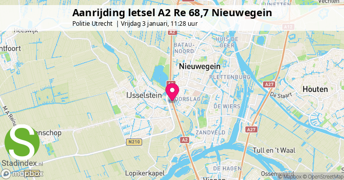 Aanrijding letsel A2 Re 68,7 Nieuwegein