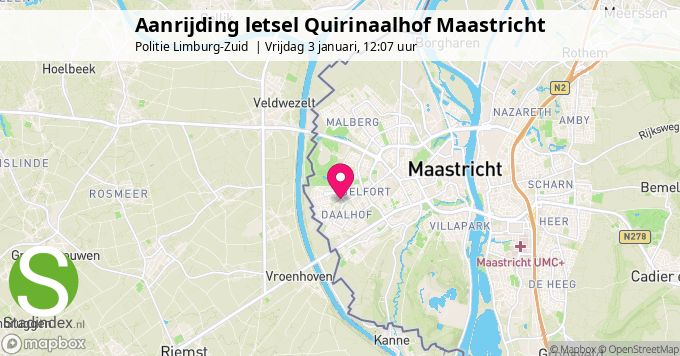 Aanrijding letsel Quirinaalhof Maastricht