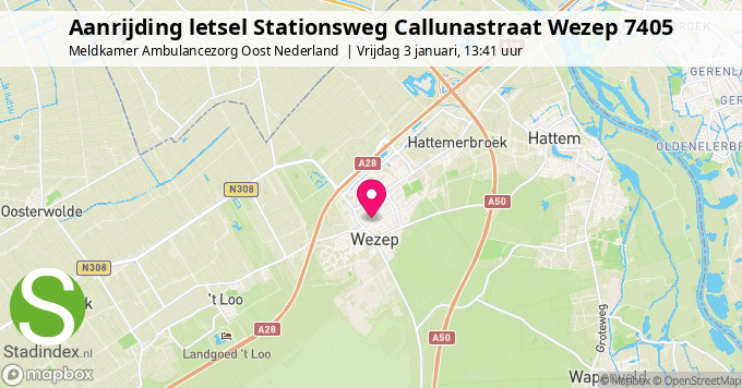 Aanrijding letsel Stationsweg Callunastraat Wezep 7405