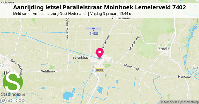 Aanrijding letsel Parallelstraat Molnhoek Lemelerveld 7402