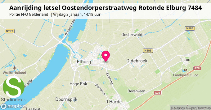 Aanrijding letsel Oostendorperstraatweg Rotonde Elburg 7484