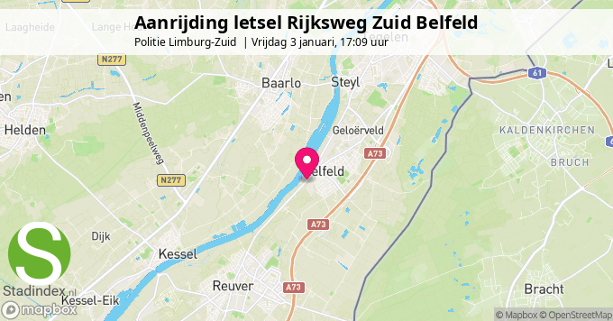 Aanrijding letsel Rijksweg Zuid Belfeld